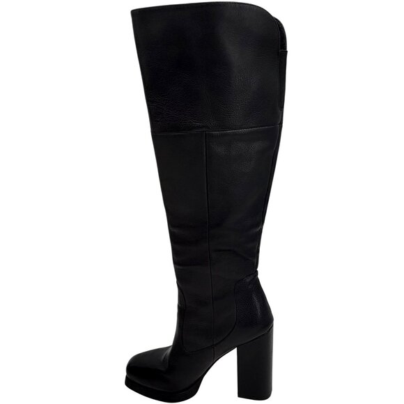 Circus Sam Edelman Black Leather Knee High Platform Boots • Y2K Goth Baddie Edgy - Picture 9 of 16